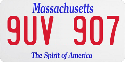 MA license plate 9UV907
