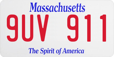 MA license plate 9UV911