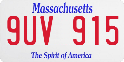 MA license plate 9UV915