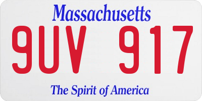 MA license plate 9UV917