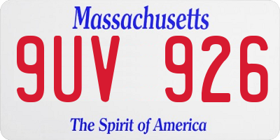 MA license plate 9UV926