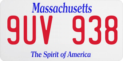 MA license plate 9UV938