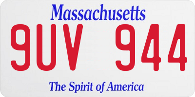 MA license plate 9UV944