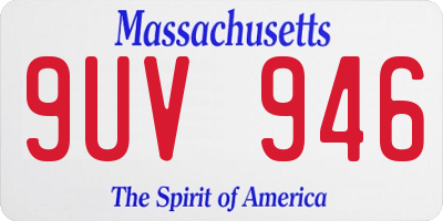 MA license plate 9UV946