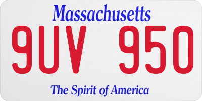 MA license plate 9UV950