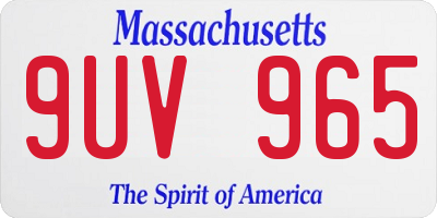 MA license plate 9UV965