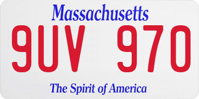 MA license plate 9UV970
