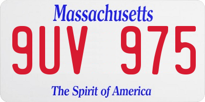 MA license plate 9UV975