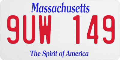 MA license plate 9UW149