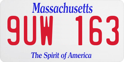 MA license plate 9UW163