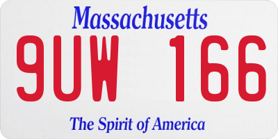MA license plate 9UW166