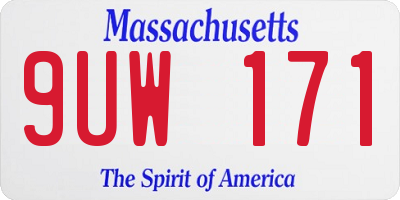 MA license plate 9UW171