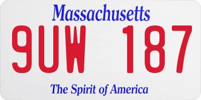 MA license plate 9UW187