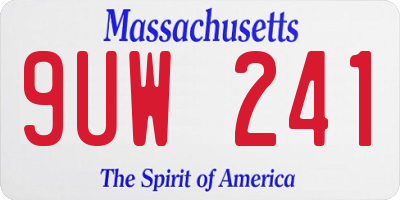 MA license plate 9UW241