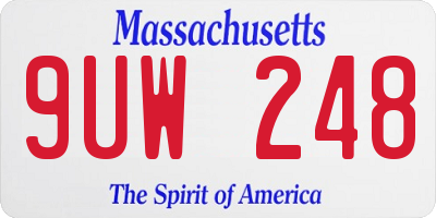 MA license plate 9UW248