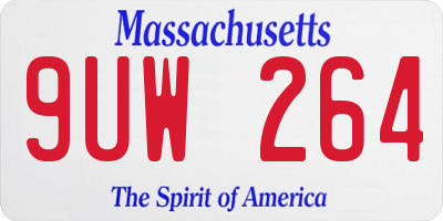 MA license plate 9UW264