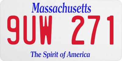 MA license plate 9UW271