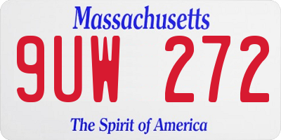 MA license plate 9UW272