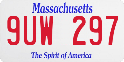 MA license plate 9UW297