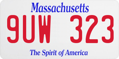 MA license plate 9UW323