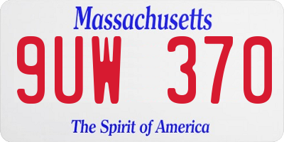 MA license plate 9UW370