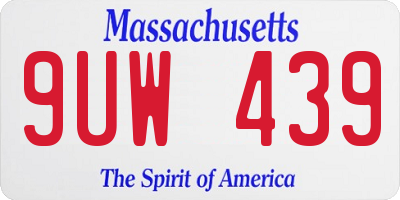 MA license plate 9UW439