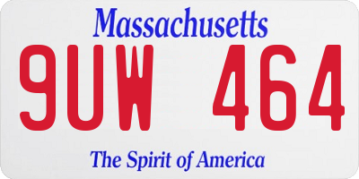 MA license plate 9UW464