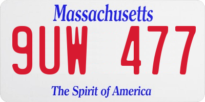 MA license plate 9UW477