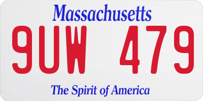 MA license plate 9UW479