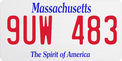 MA license plate 9UW483