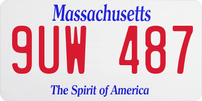 MA license plate 9UW487