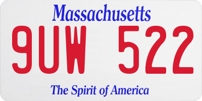 MA license plate 9UW522