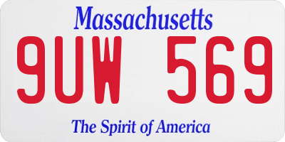 MA license plate 9UW569