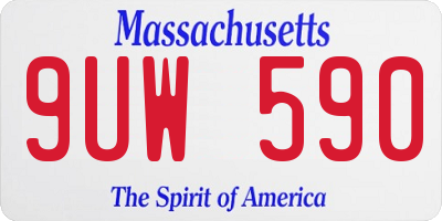 MA license plate 9UW590