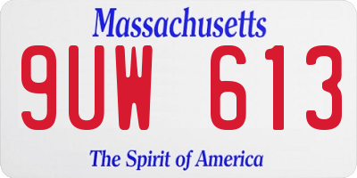 MA license plate 9UW613