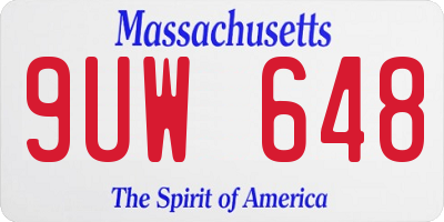 MA license plate 9UW648