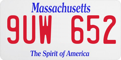 MA license plate 9UW652