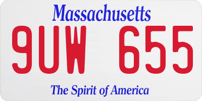 MA license plate 9UW655