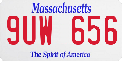 MA license plate 9UW656