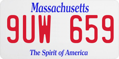 MA license plate 9UW659
