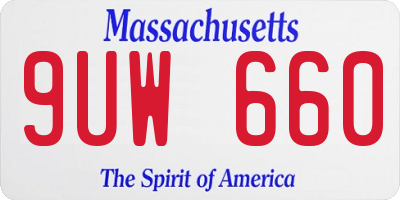 MA license plate 9UW660