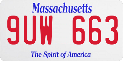 MA license plate 9UW663