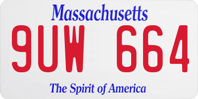 MA license plate 9UW664