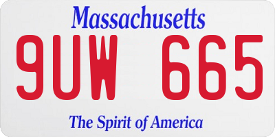 MA license plate 9UW665