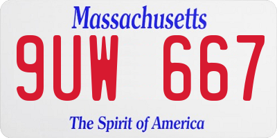 MA license plate 9UW667