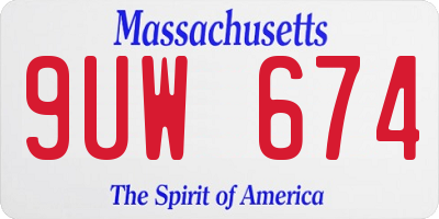 MA license plate 9UW674