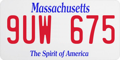 MA license plate 9UW675