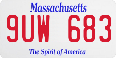 MA license plate 9UW683