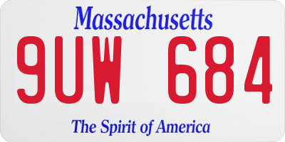 MA license plate 9UW684