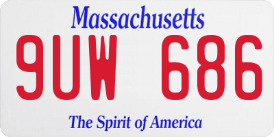 MA license plate 9UW686